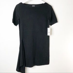 Worth Black Wool Side Draped Tunic Size XS NWT